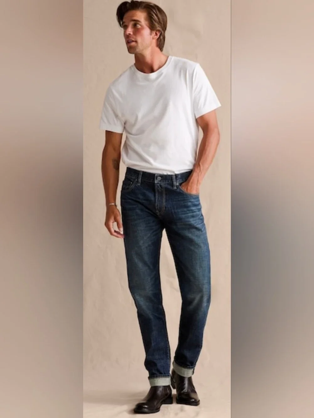Banana Republic 100% Cotton Slim Fit Men's Indigo Straight Jeans 32/30